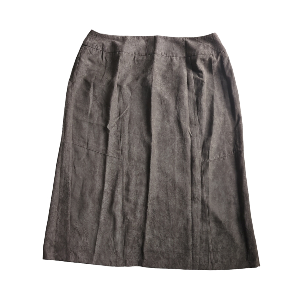 Norton McNaughton skirt, brown faux leather, women's 18W NWT